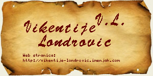 Vikentije Londrović vizit kartica